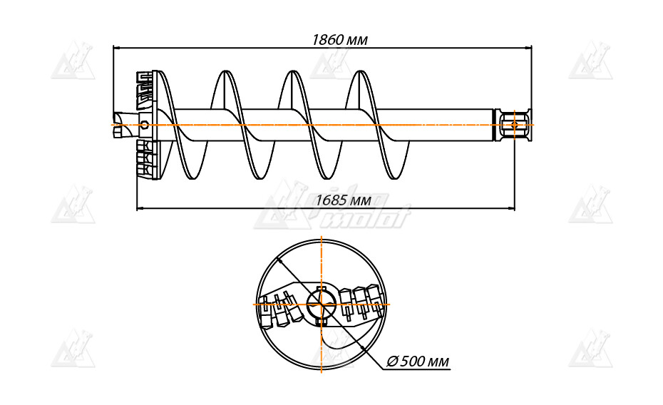 Шнекобур Impulse ШБЛ-M-S6 (кат.1-4, мерзлый) D-500 картинка 645535