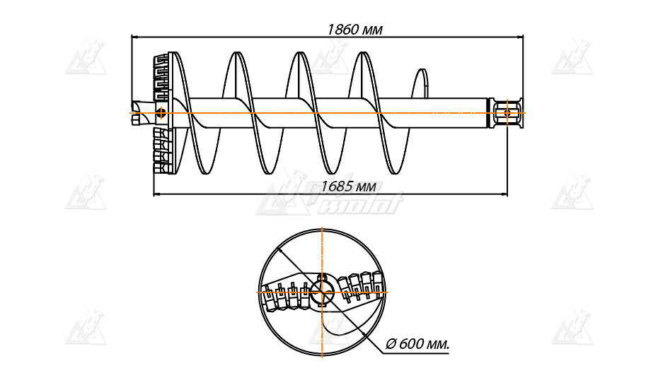 Шнекобур Impulse ШБЛ-M-S6 (кат.1-4, мерзлый) D-600 картинка 645538